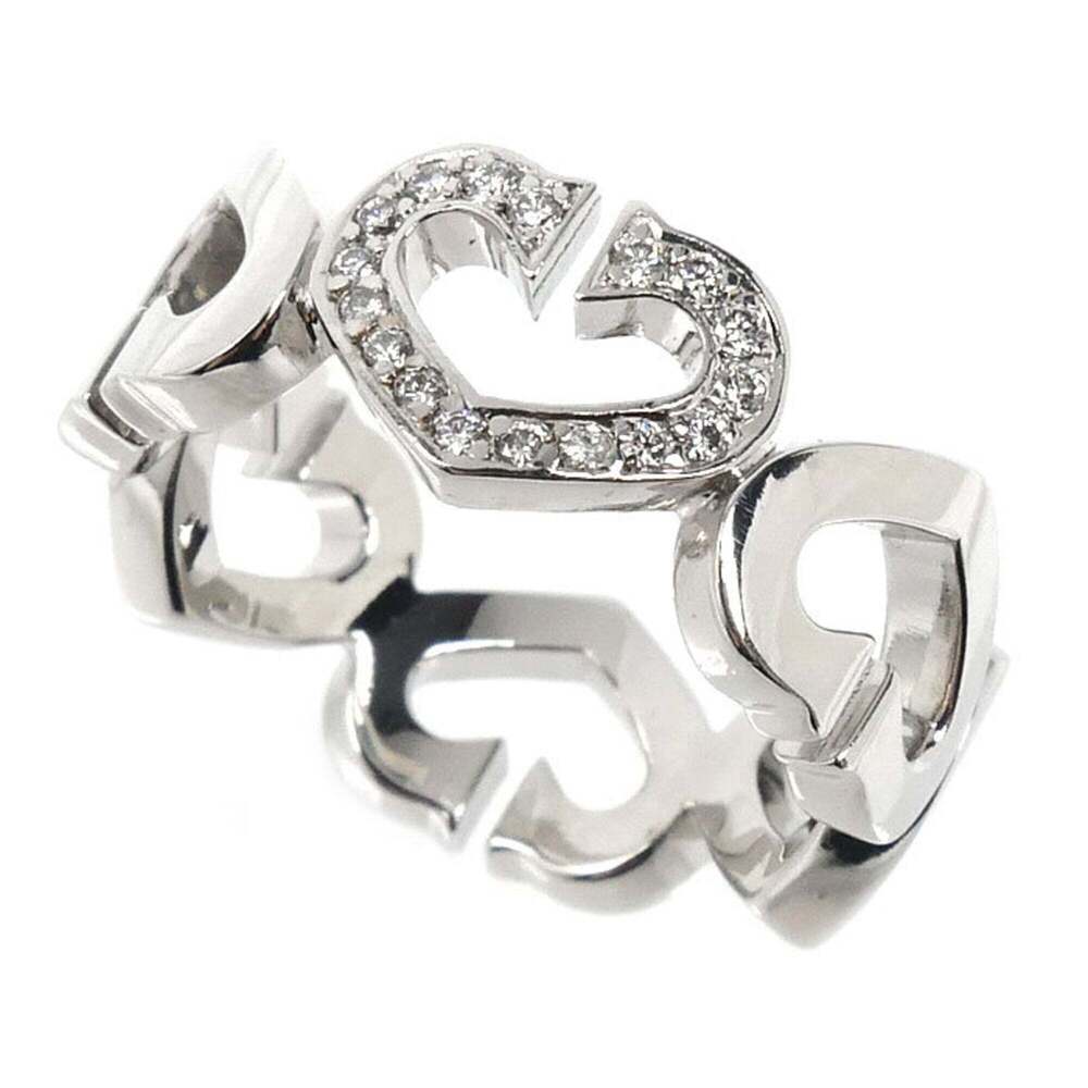 CARTIER 18k Silver Diamond Heart Ring